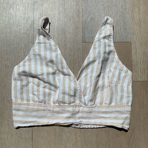 Abercrombie & Fitch striped linen crop top